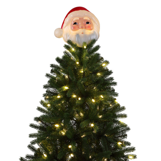 12 in. Blow Mold Lit Tree Topper - Santa - Mr. Christmas