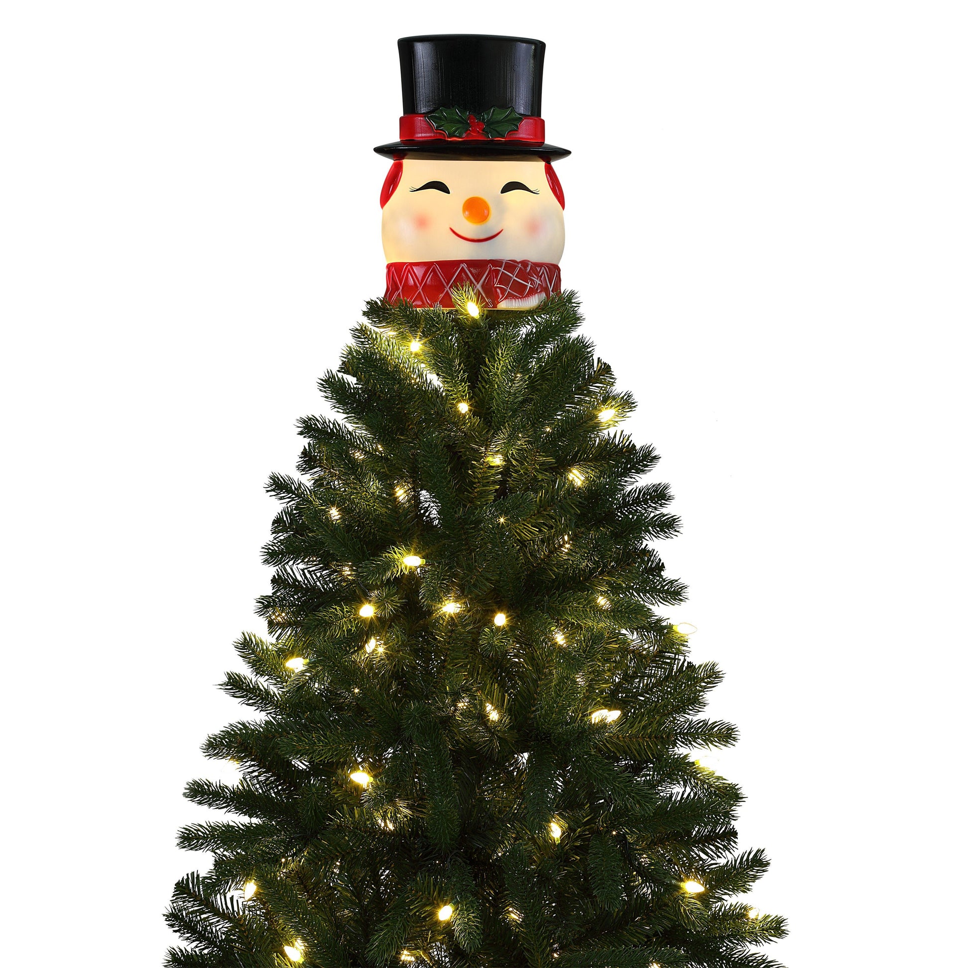 12 in. Blow Mold Lit Tree Topper - Snowman - Mr. Christmas