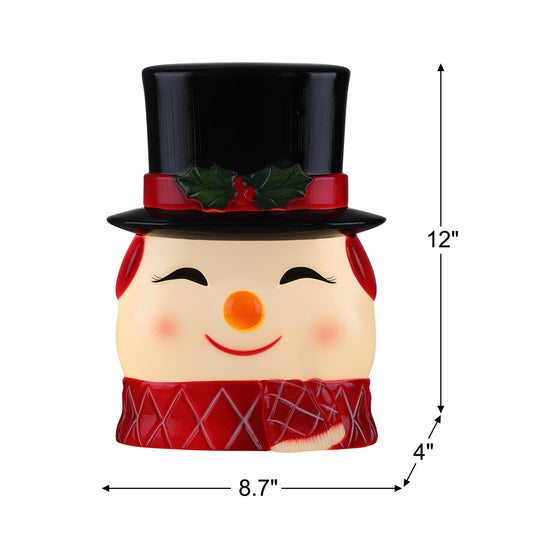 12 in. Blow Mold Lit Tree Topper - Snowman - Mr. Christmas