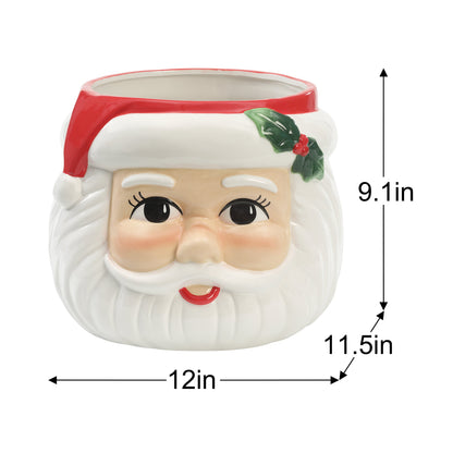 12 in. Ceramic Santa Candy Bowl - Mr. Christmas