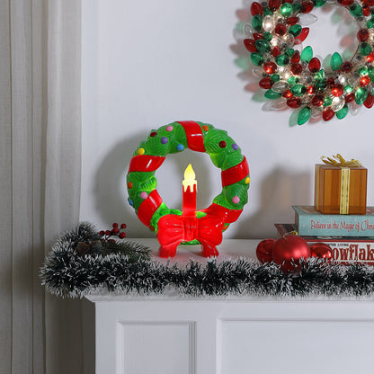 12 in. Lit Blow Mold Wreath - Mr. Christmas