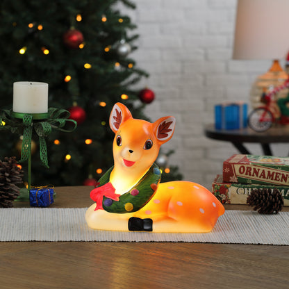 12 in. Nostalgic Lit Blow Mold Figure - Reindeer - Mr. Christmas