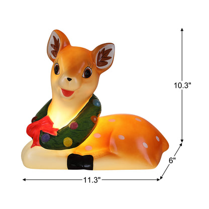 12 in. Nostalgic Lit Blow Mold Figure - Reindeer - Mr. Christmas