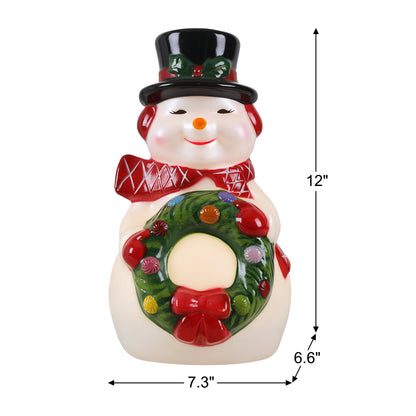 12 in. Nostalgic Lit Blow Mold Figure - Snowman - Mr. Christmas