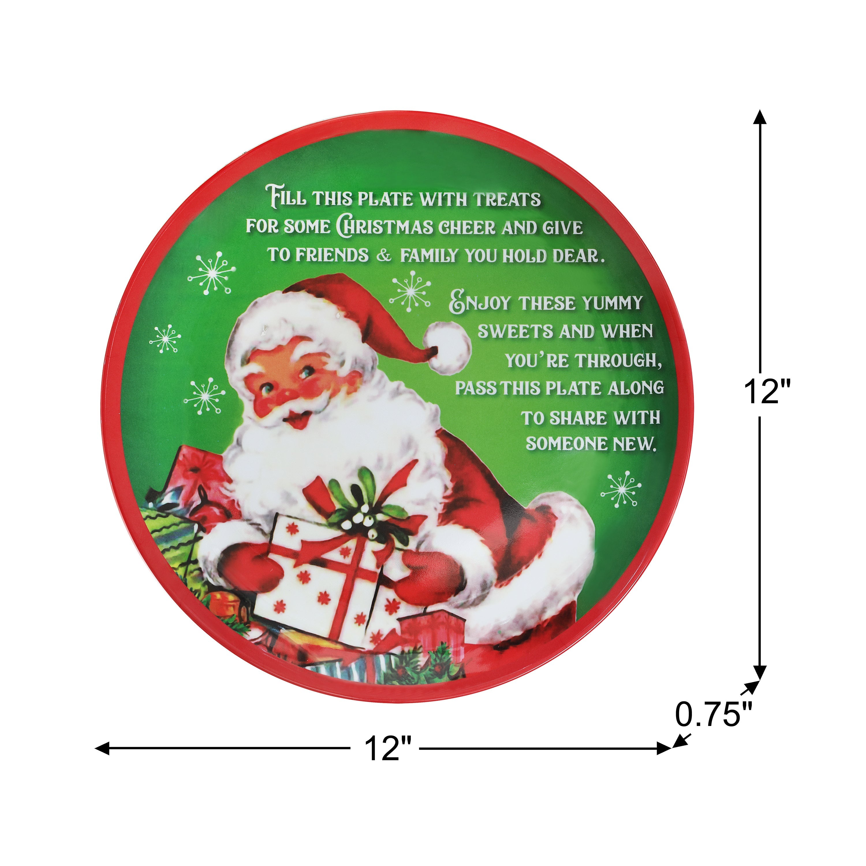 12 in. Santa's Giving Plate - Thumbnail 3