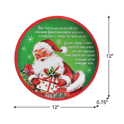12 in. Santa's Giving Plate - Mr. Christmas