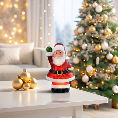 12" Vintage Illuminated Mercury Glass Figurine - Santa - Mr. Christmas