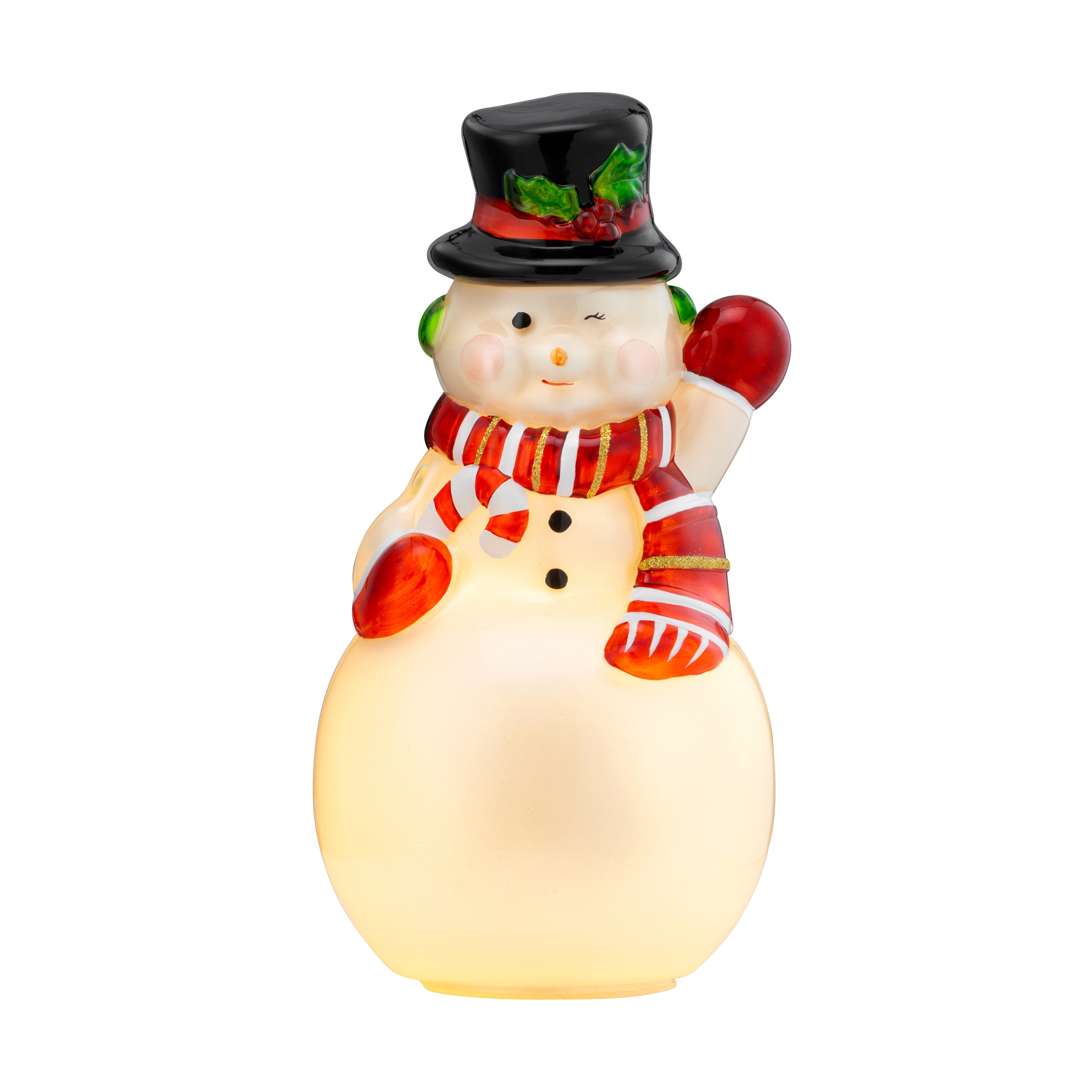 12" Vintage Illuminated Mercury Glass Figurine - Snowman - Mr. Christmas