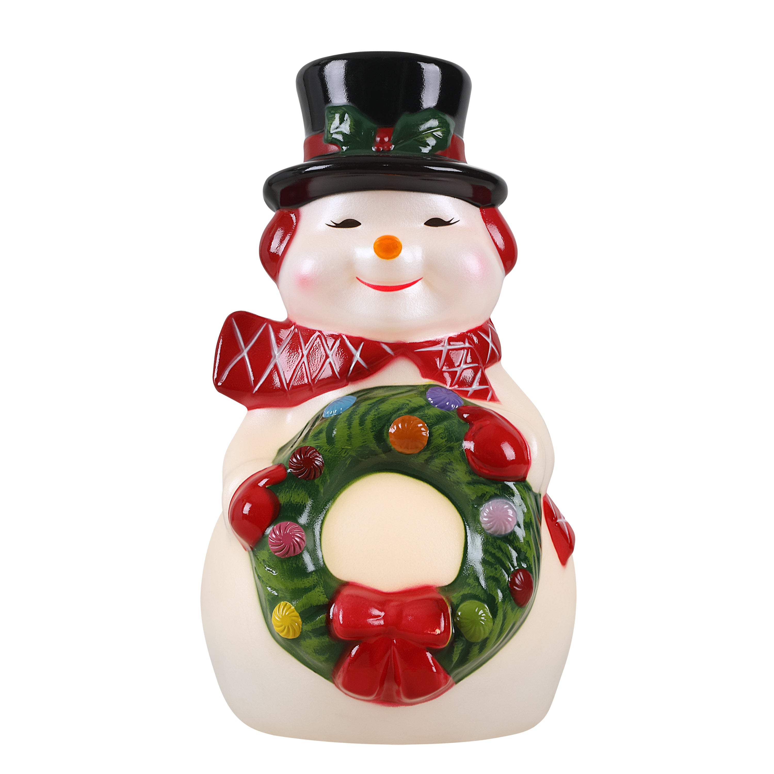 12 in. Nostalgic Lit Blow Mold Figure - Snowman
