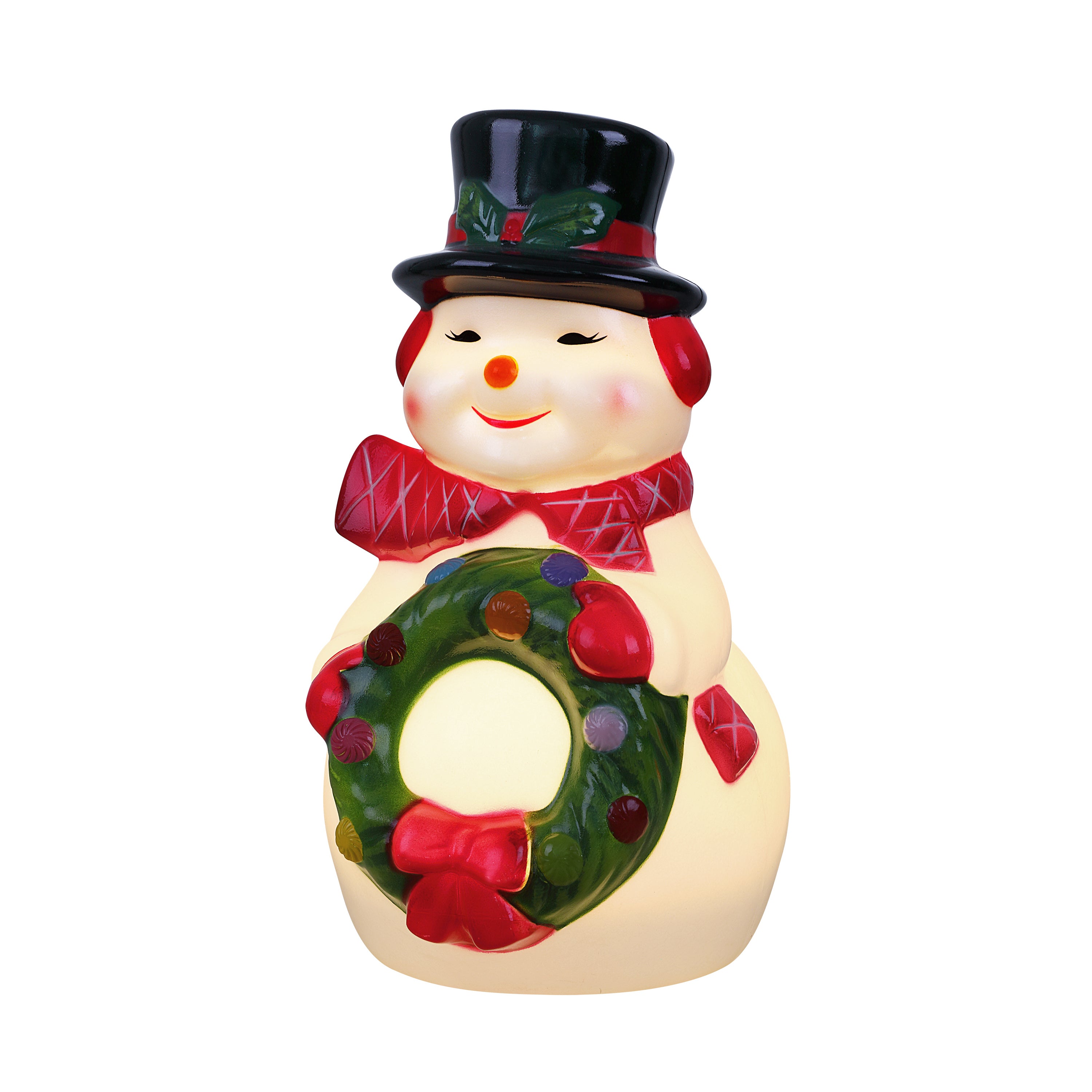 12 in. Nostalgic Lit Blow Mold Figure - Snowman