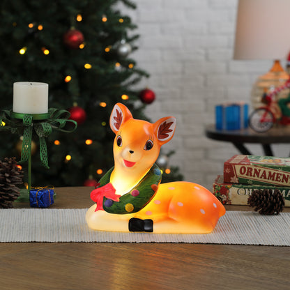 12 in. Nostalgic Lit Blow Mold Figure - Reindeer