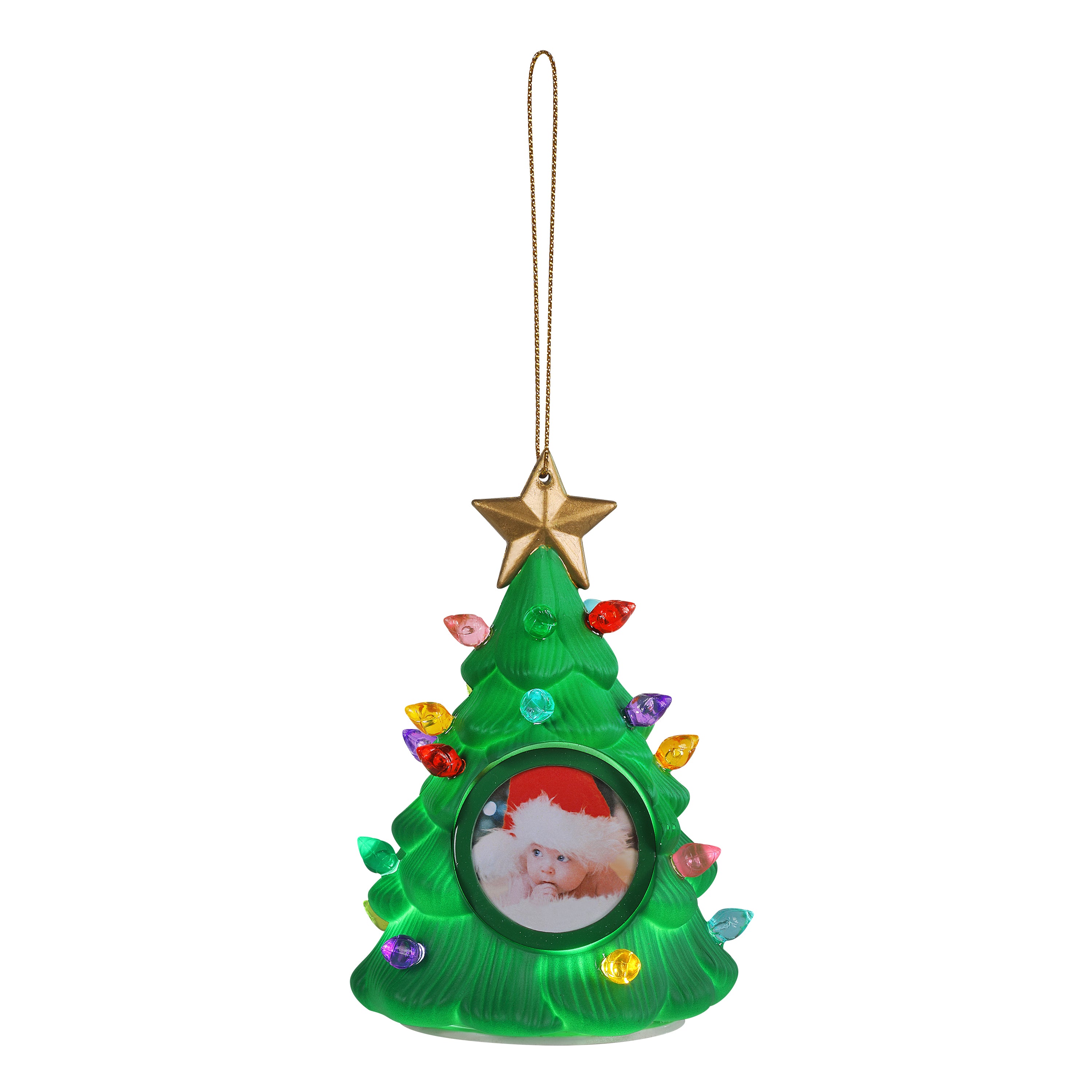 Recordable Nostalgic Tree Photo Frame Ornament - Green