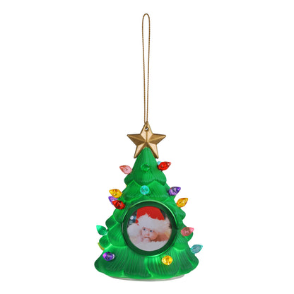 Recordable Nostalgic Tree Photo Frame Ornament - Green