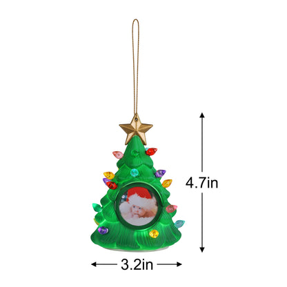 Recordable Nostalgic Tree Photo Frame Ornament - Green