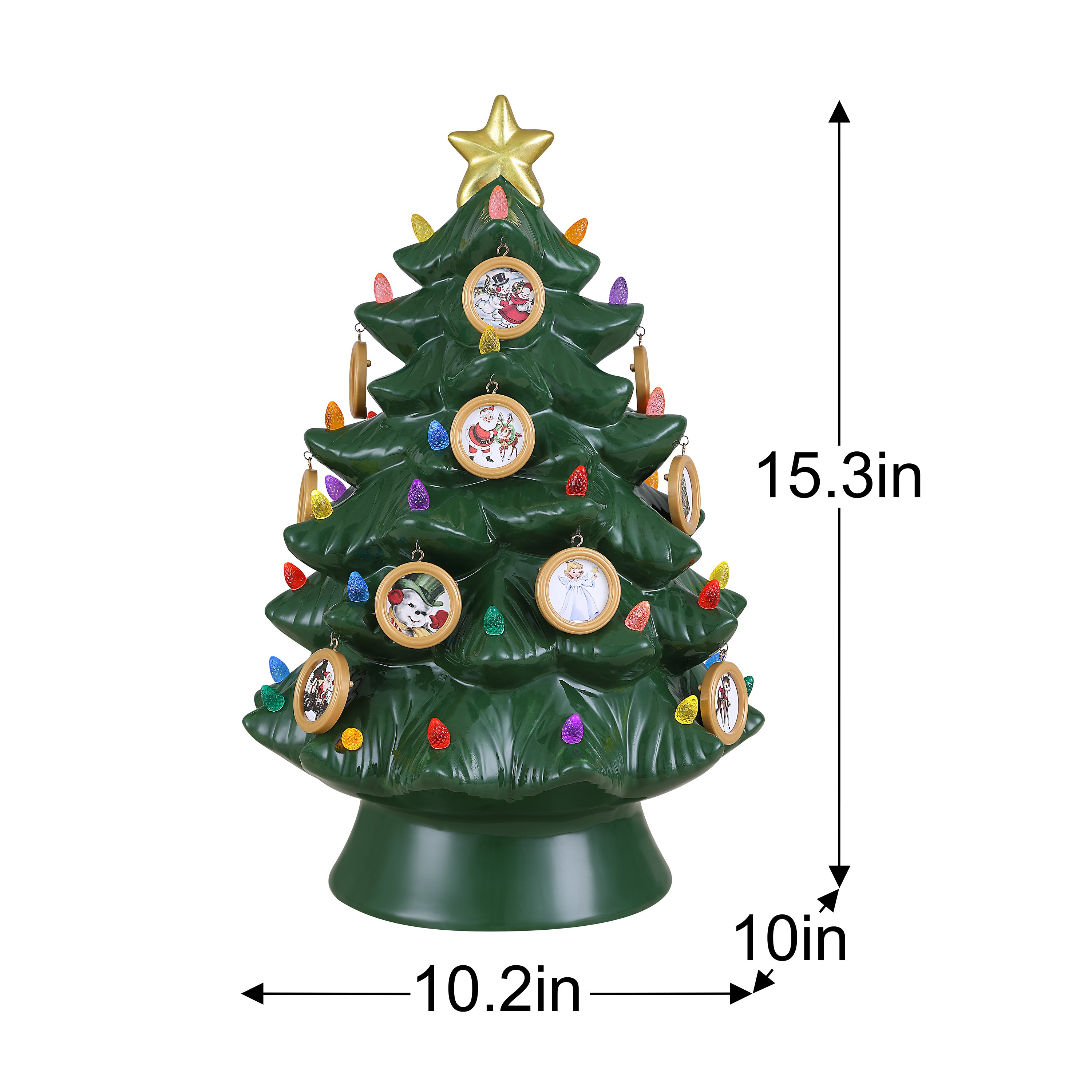 15 in. Family Photo Nostalgic Ceramic Tree dims
