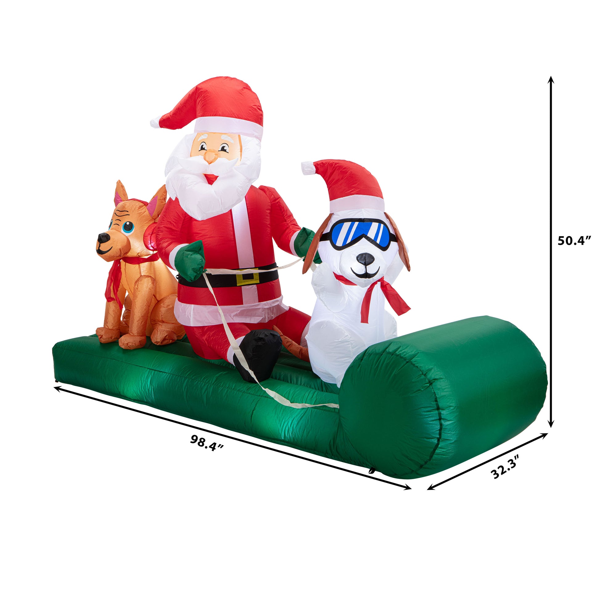 8 ft. Outdoor Lit Inflatable - Santa's Dog Sled