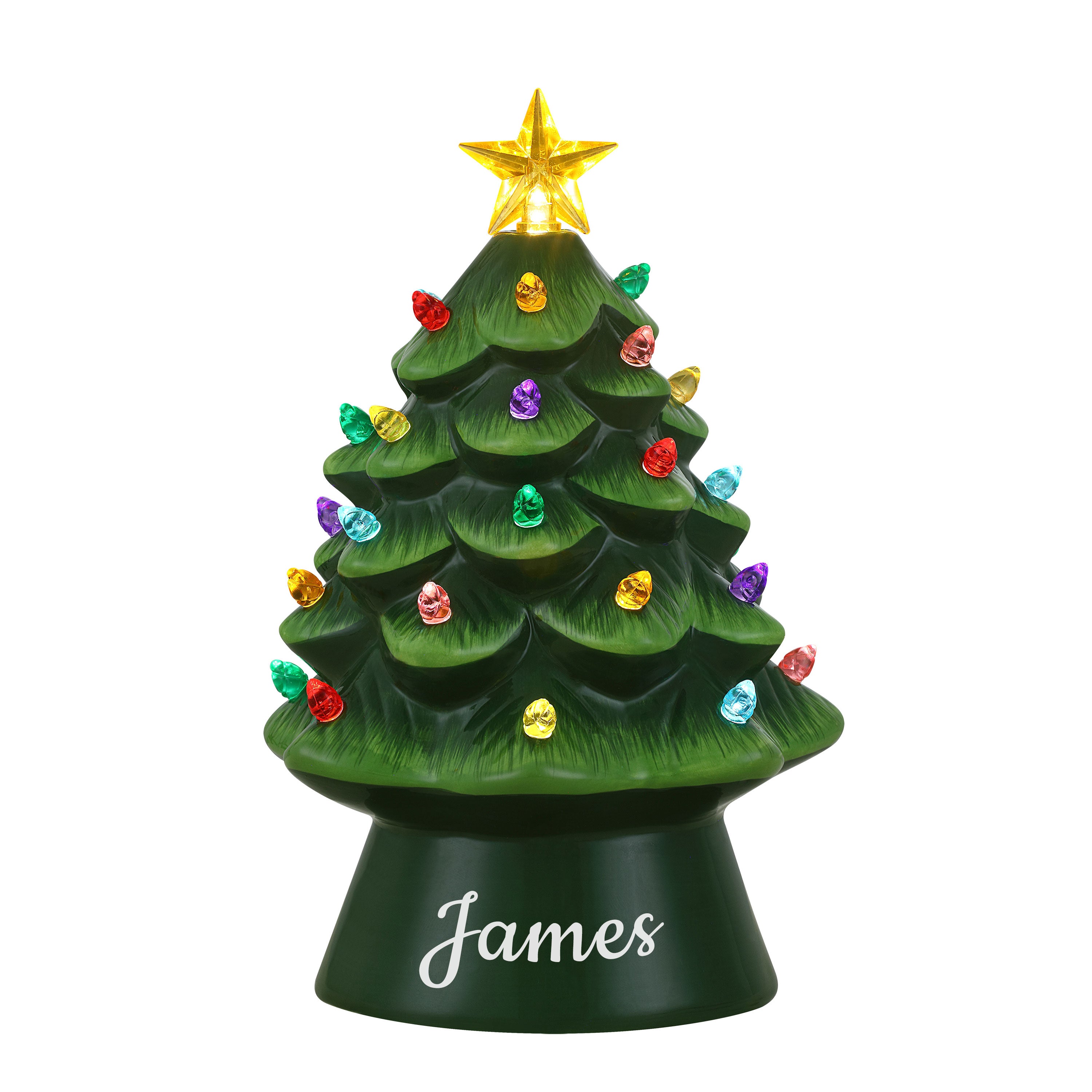 Personalized 8 in. Nostalgic Ceramic Tree - Green