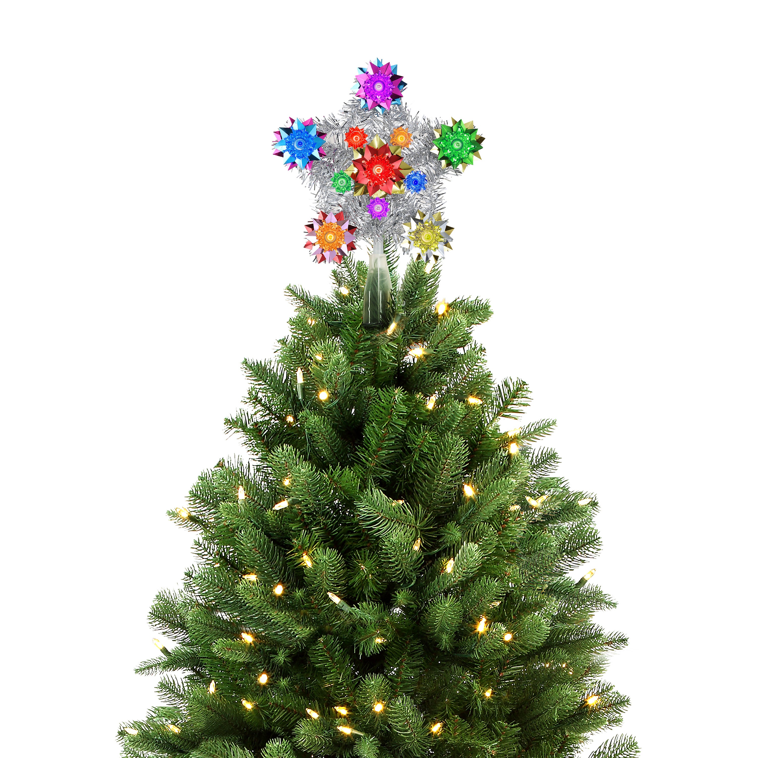 11 in. Tinsel Star Tree Topper