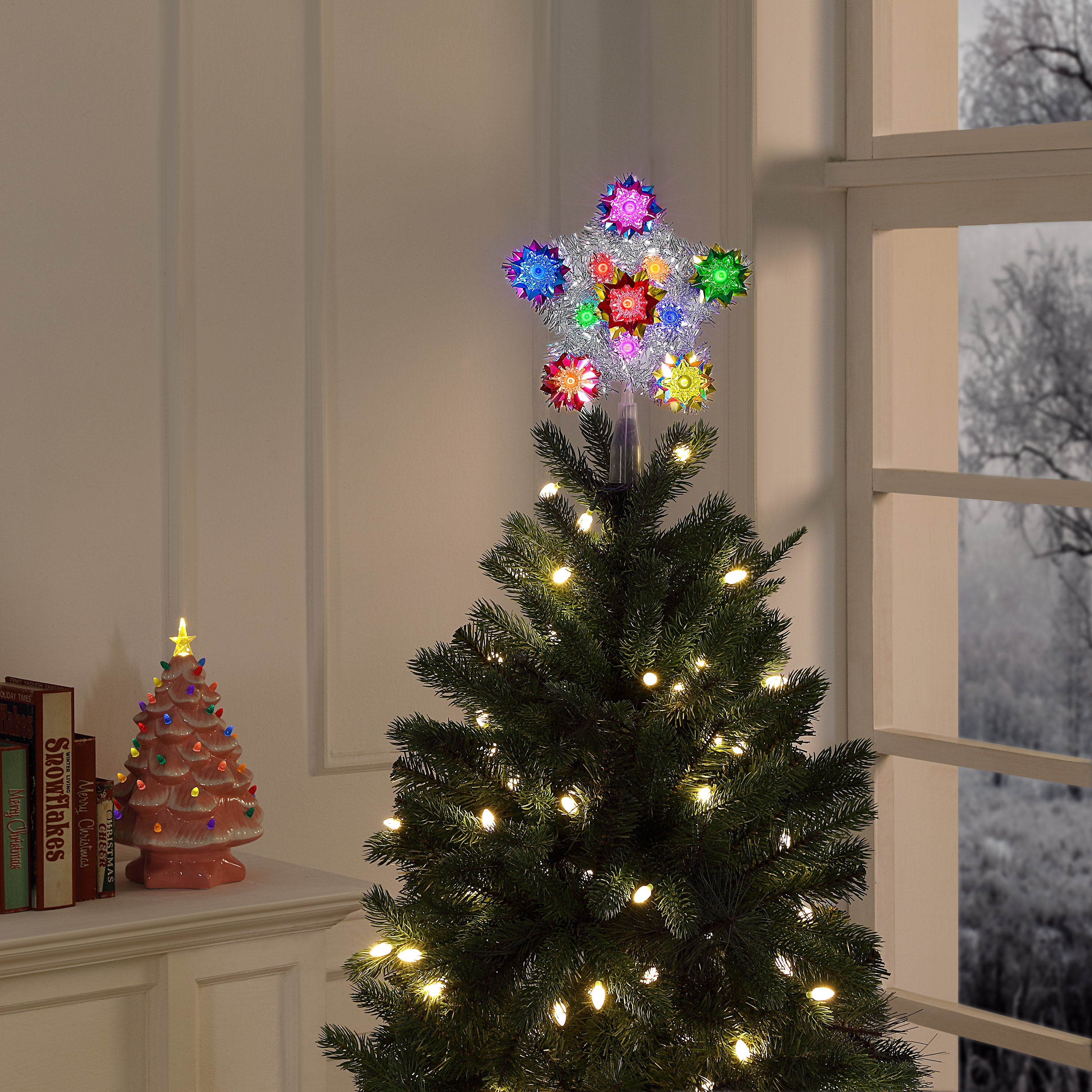 11 in. Tinsel Star Tree Topper