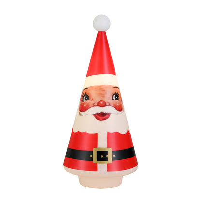 24 in. Blow Mold Cone Character Tree - Santa