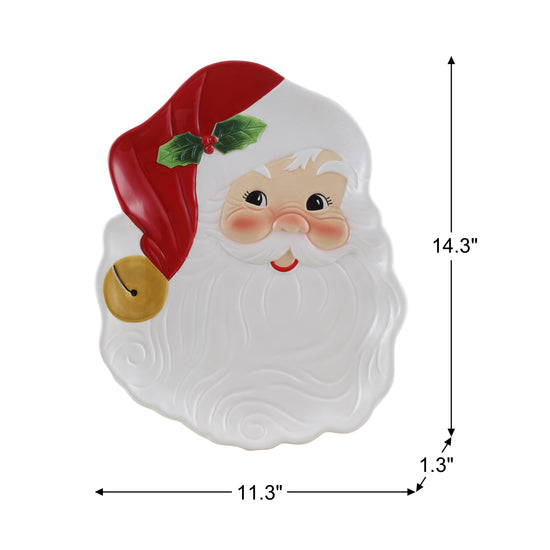 14 in. Ceramic Serving Platter - Santa - Mr. Christmas