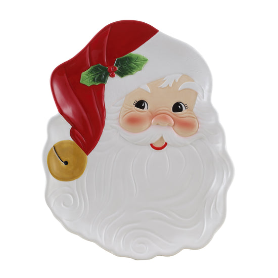 14 in. Ceramic Serving Platter - Santa - Mr. Christmas