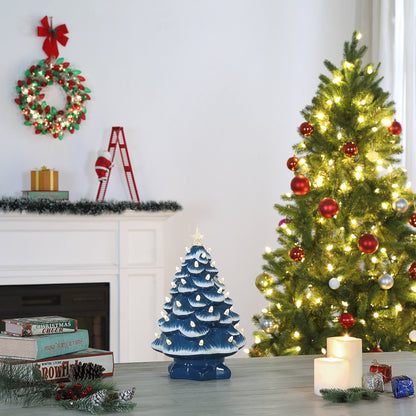 14 in. Ceramic Tree - Country Blue Clear - Mr. Christmas