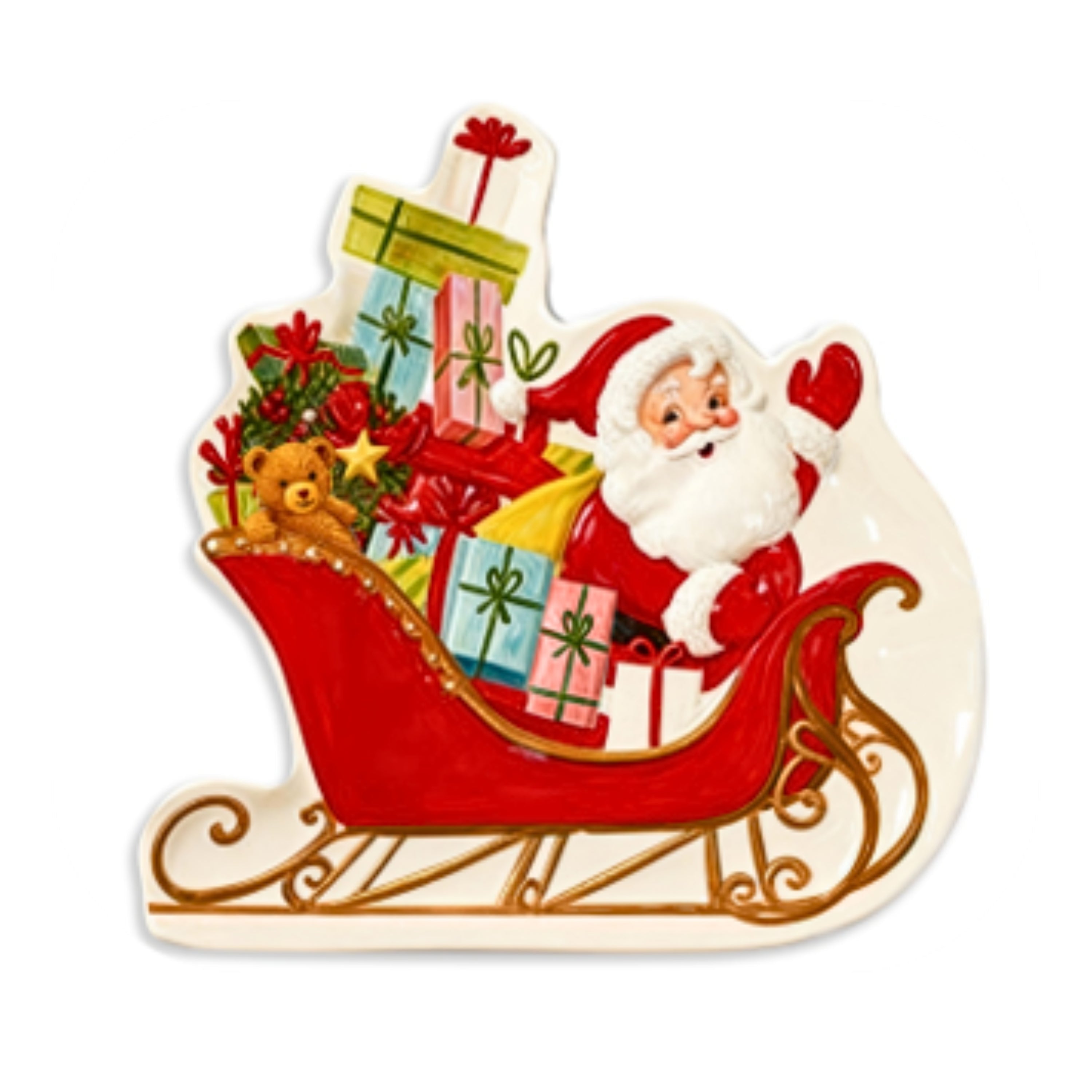 14 in. Santa's Sleigh Serving Platter - Mr. Christmas