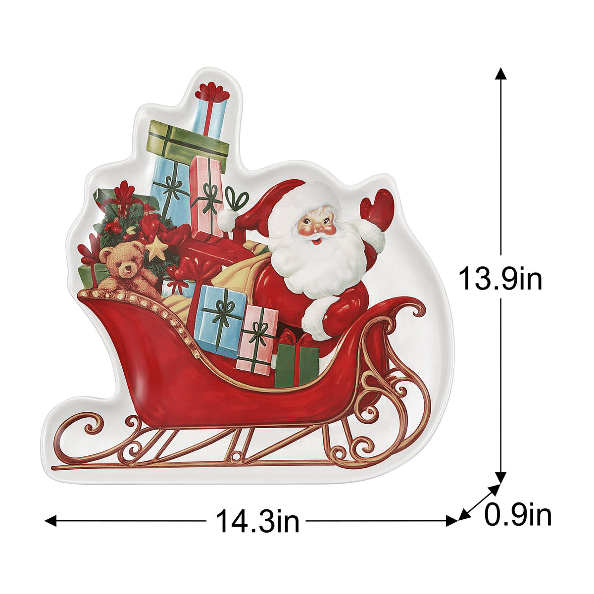 14 in. Santa's Sleigh Serving Platter - Mr. Christmas