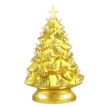 14 in. Shatterproof Nostalgic Tree - Gold - Mr. Christmas