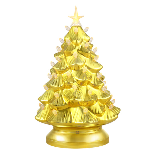 14 in. Shatterproof Nostalgic Tree - Gold - Mr. Christmas