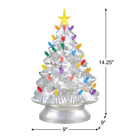 14 in. Shatterproof Nostalgic Tree - Silver - Mr. Christmas