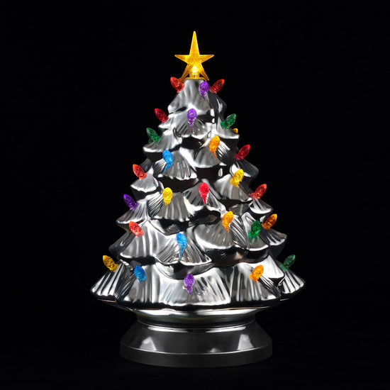 14 in. Shatterproof Nostalgic Tree - Silver - Mr. Christmas