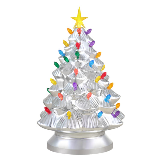 14 in. Shatterproof Nostalgic Tree - Silver - Mr. Christmas