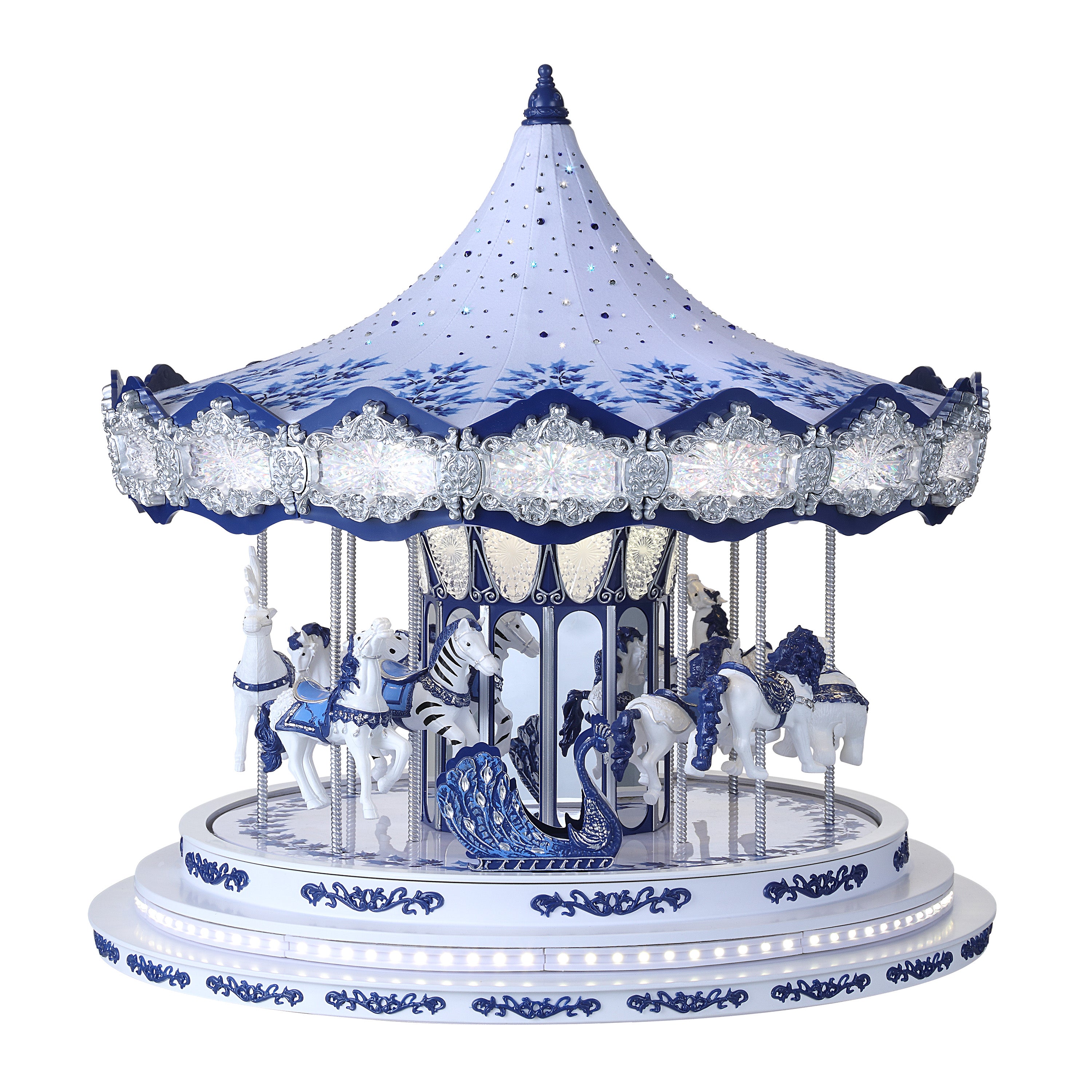 17 in. Chinoiserie Crystal Carousel