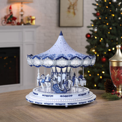 17 in. Chinoiserie Crystal Carousel