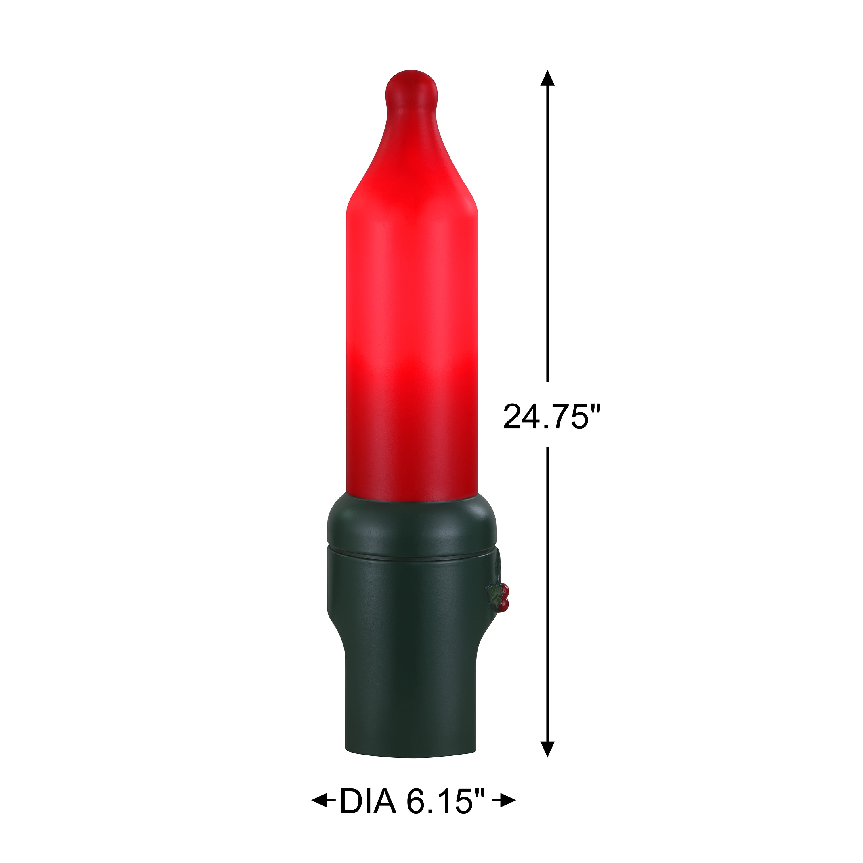24 in. Red Blow Mold Bulb dimensions