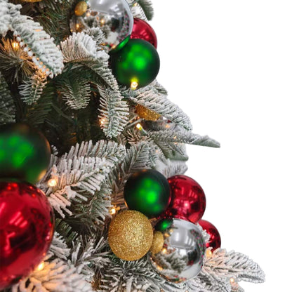 7.5 ft. Pre-Decorated Artificial Tree - Red and Green