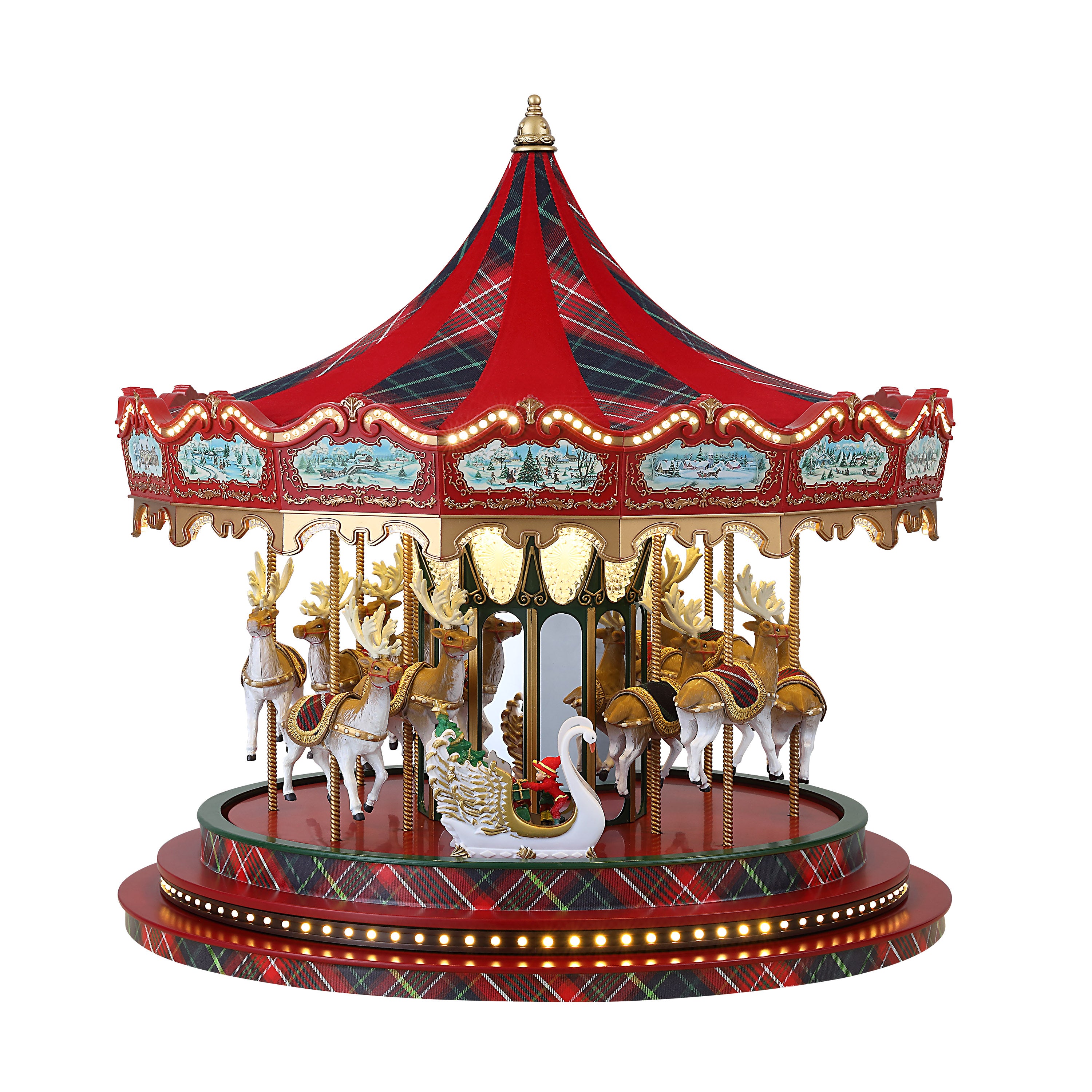 16 in. Holiday Plaid Carousel