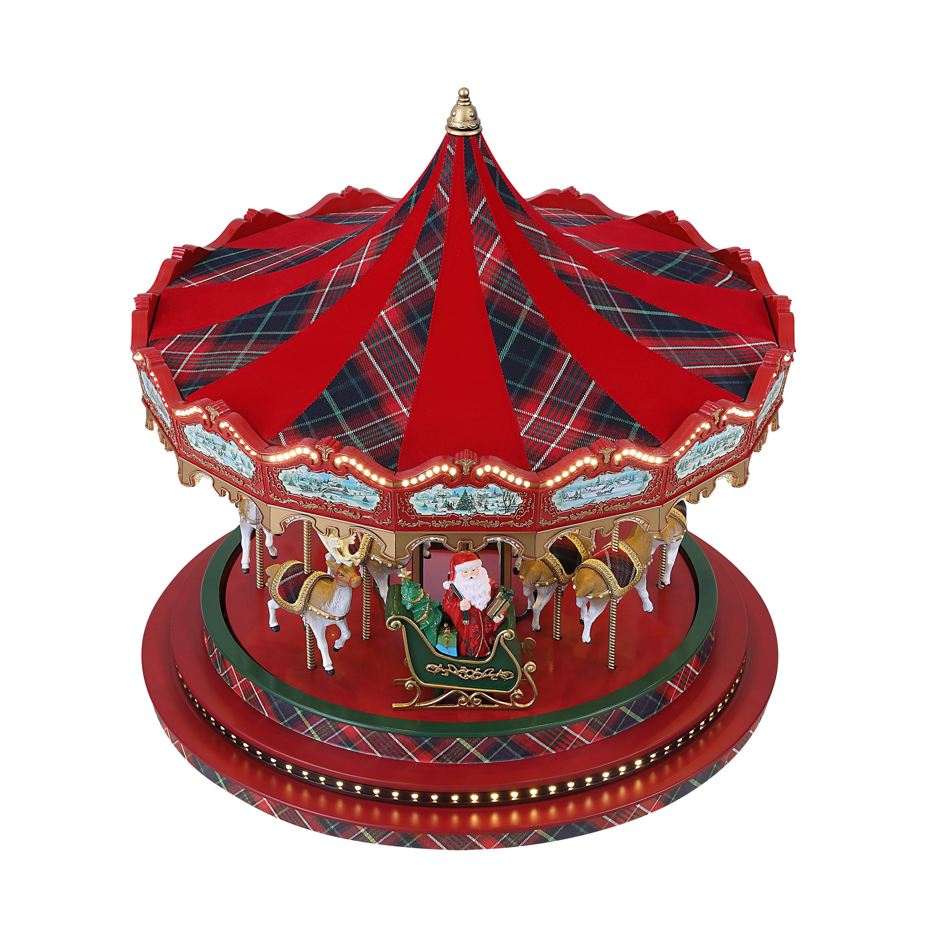 16 in. Holiday Plaid Carousel