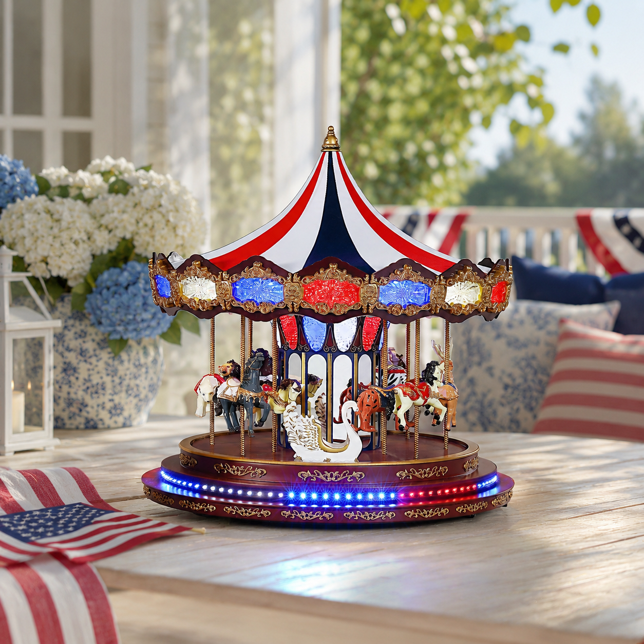 17 in. Animated Americana Carousel