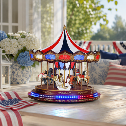 17 in. Animated Americana Carousel