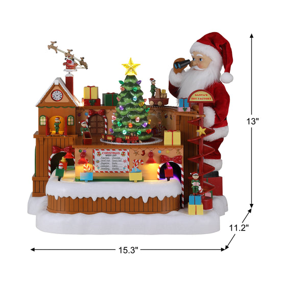 15 in. Animated Santa's Toy Factory Workshop - Mr. Christmas