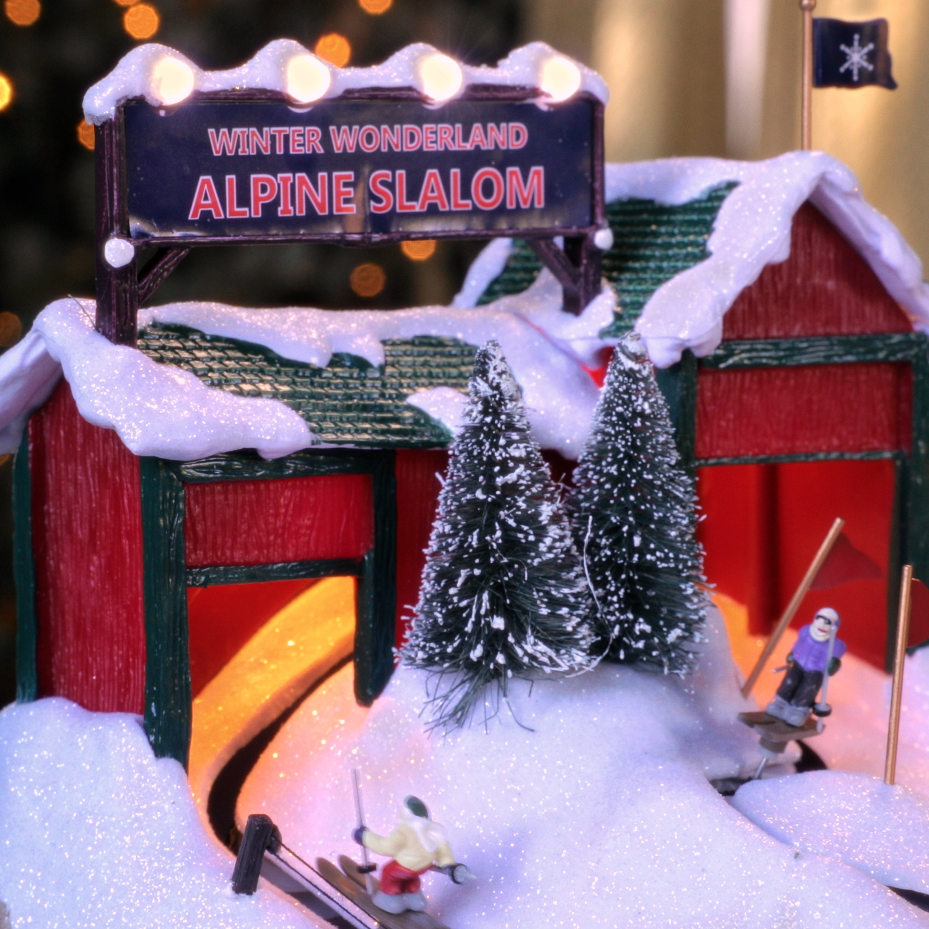 15 in. Animated Winter Wonderland Alpine Slalom - Mr. Christmas