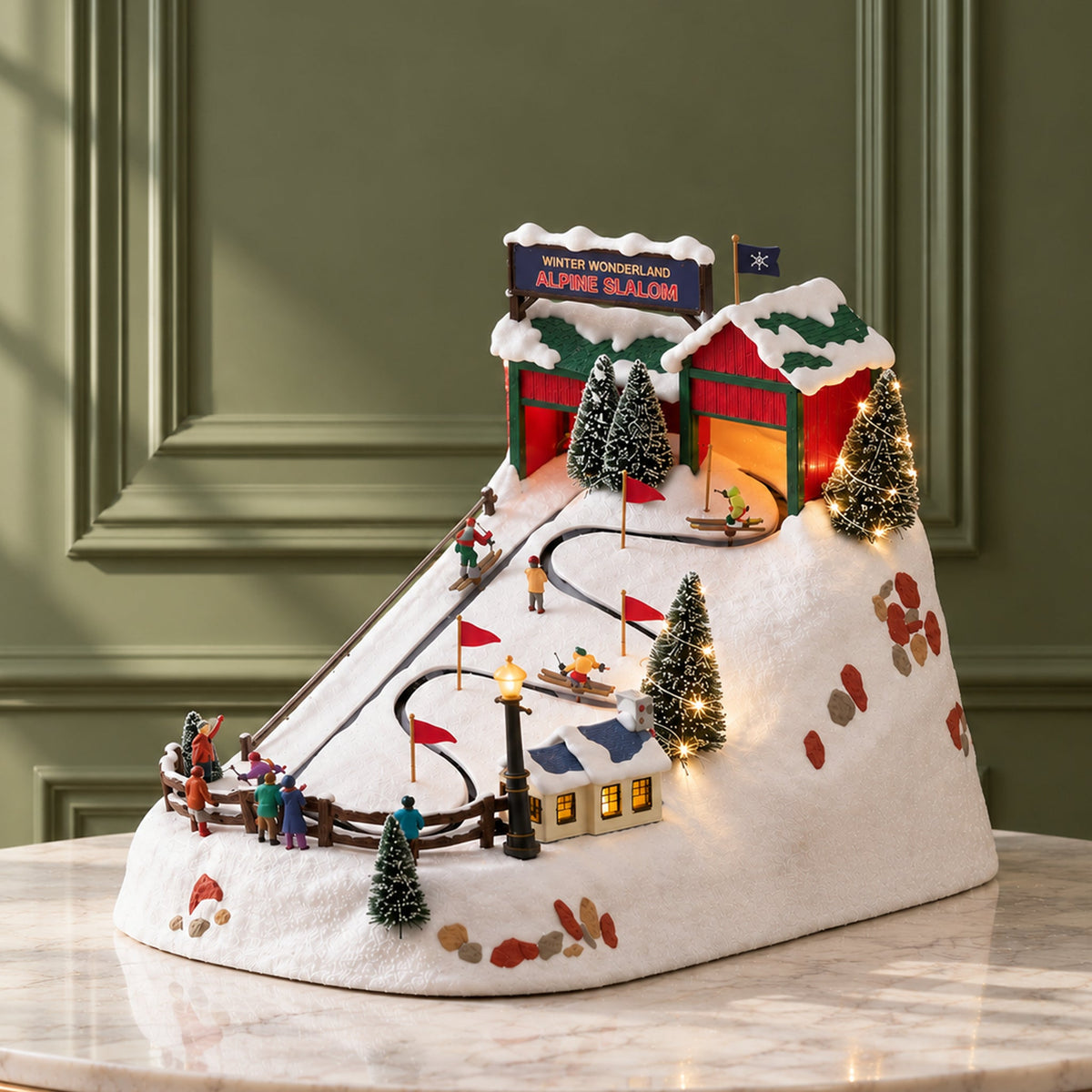 15 in. Animated Winter Wonderland Alpine Slalom - Mr. Christmas