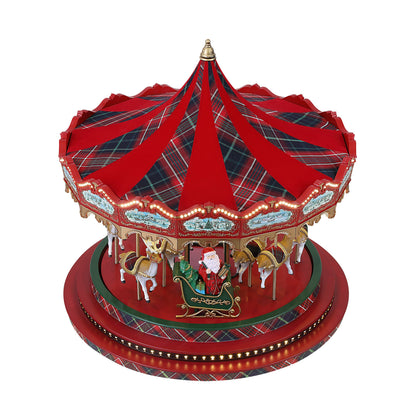 16 in. Holiday Plaid Carousel - Mr. Christmas