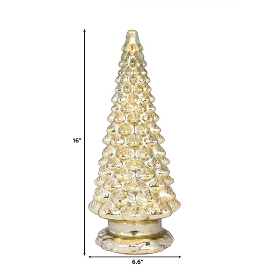 16 in. Mercury Glass Tree with Twinkling Lights - Mr. Christmas