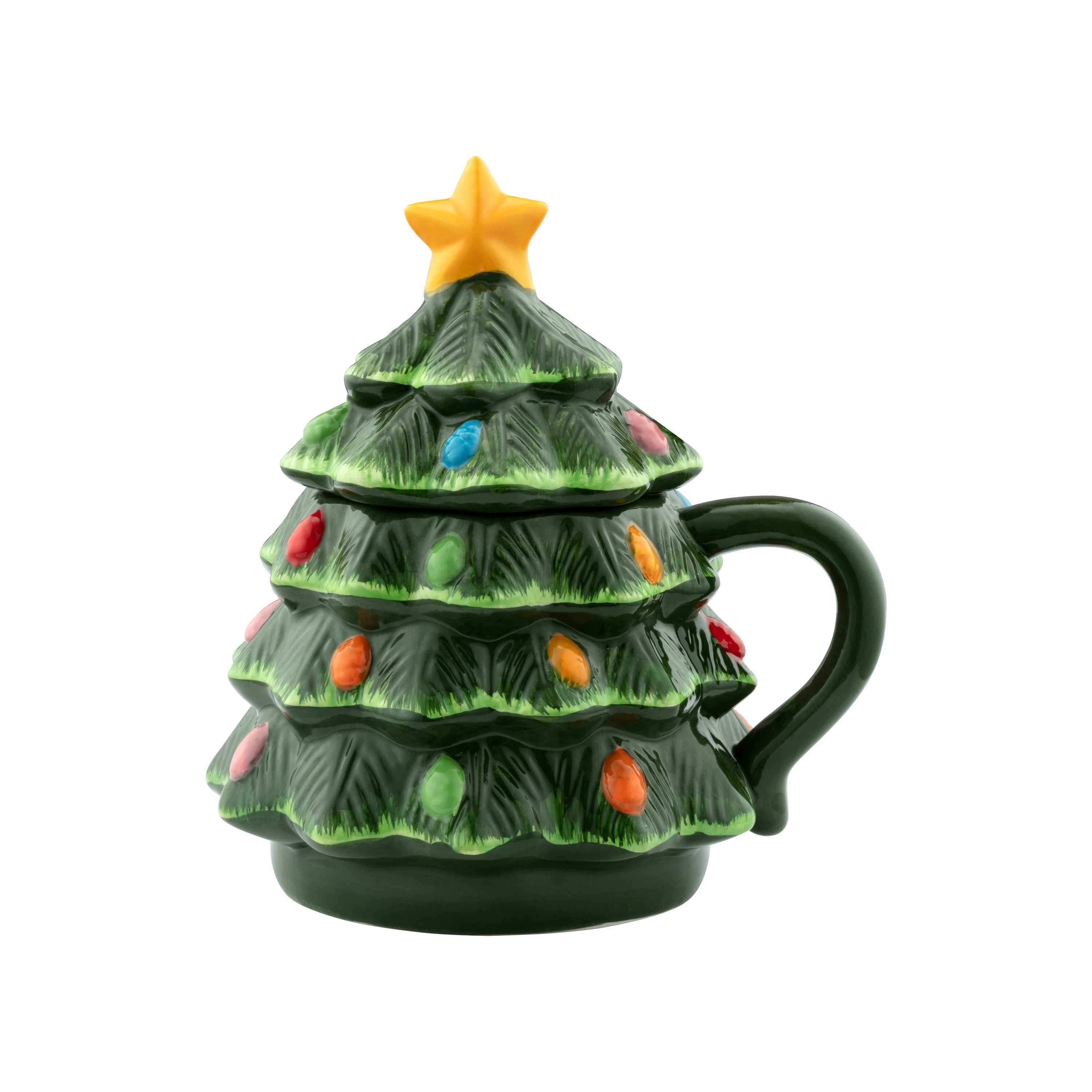 16 oz. Nostalgic Ceramic Tree Lidded Mug - Green – Mr. Christmas