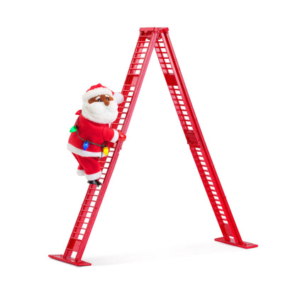 17" Animated Tabletop Climbing Black Santa - Mr. Christmas