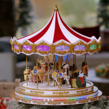 17 in. Animated Light Show Carousel - Mr. Christmas